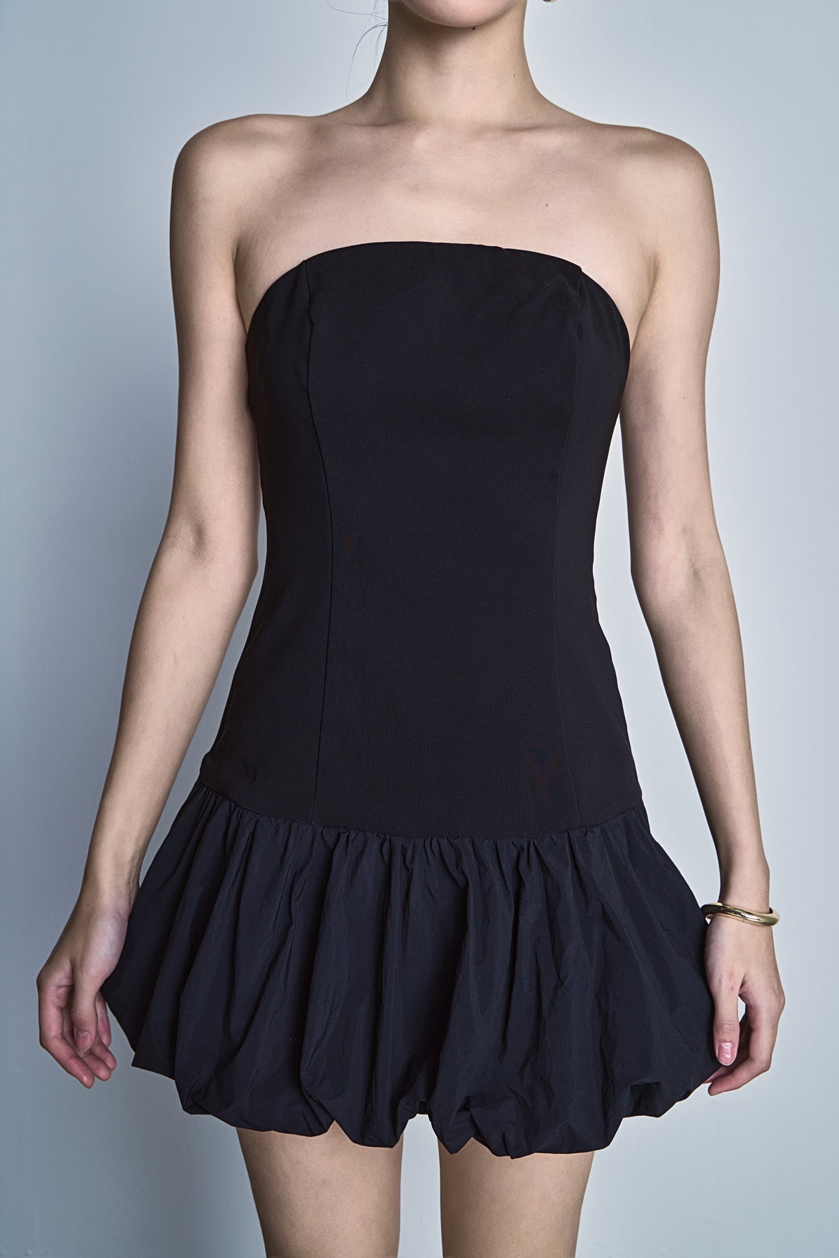 ENDLESS ROSE - Makayla Strapless Bubbled Mini Dress - DRESSES available at Objectrare