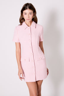 Collared tweed Mini Dress