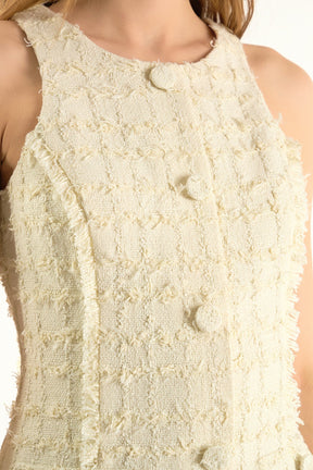 Tweed Fringed Mini Dress