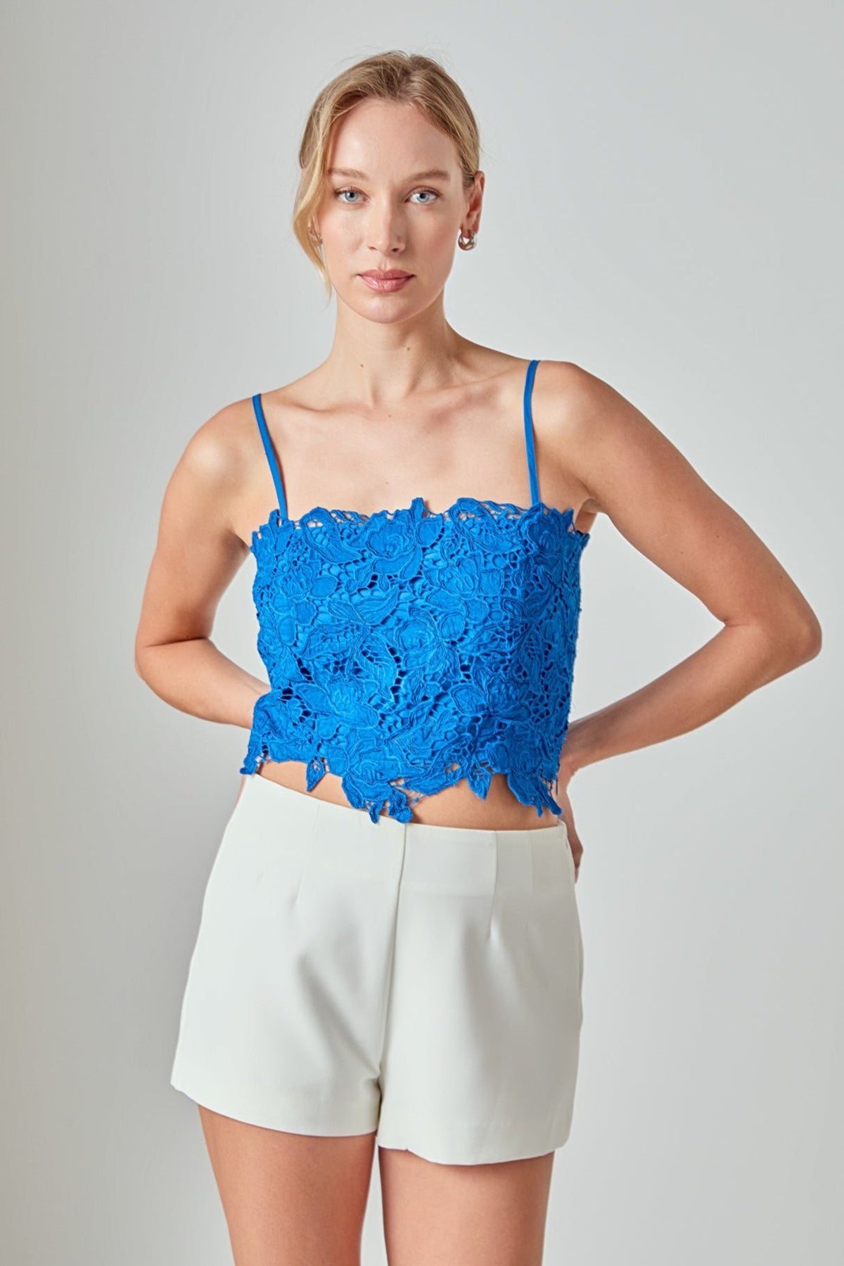 ENDLESS ROSE - Lace Crop Fitted Top - TOPS available at Objectrare