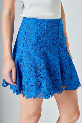 ENDLESS ROSE - Lace Fit and Flare Mini Skirt - SKIRTS available at Objectrare