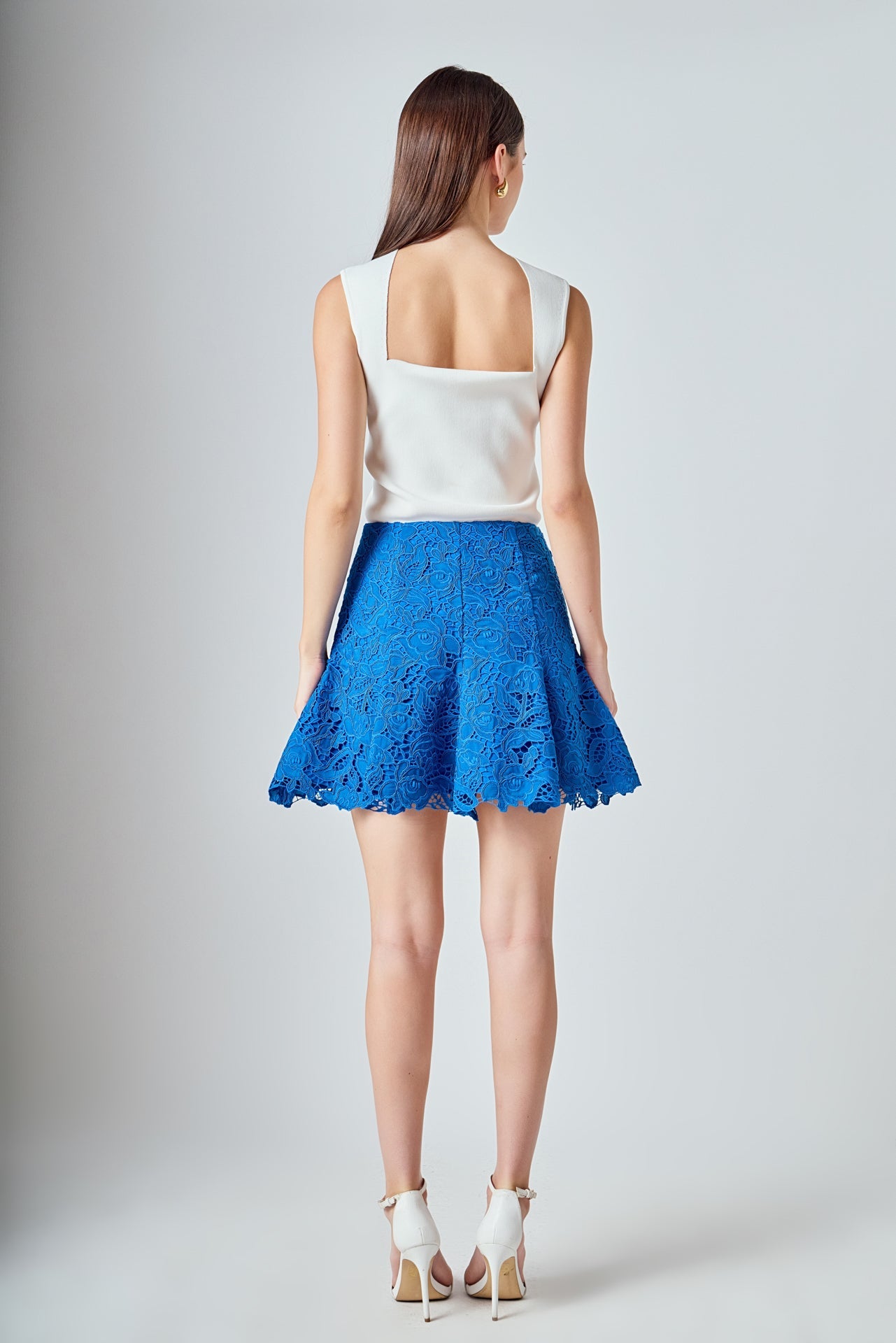 ENDLESS ROSE - Lace Fit and Flare Mini Skirt - SKIRTS available at Objectrare