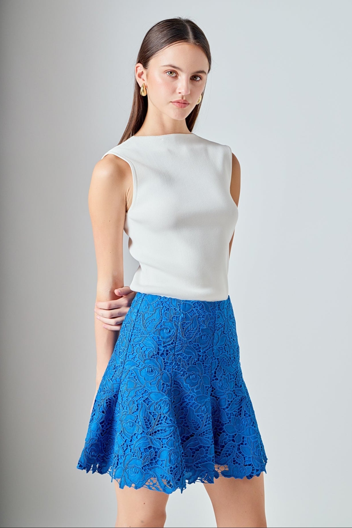 ENDLESS ROSE - Lace Fit and Flare Mini Skirt - SKIRTS available at Objectrare