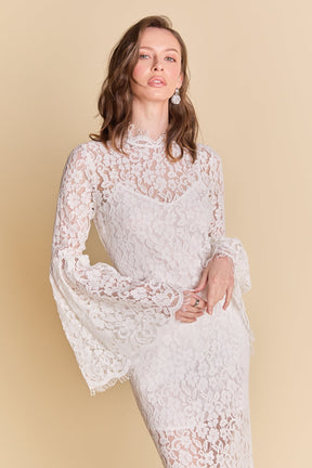 Lace Column Midi Dress