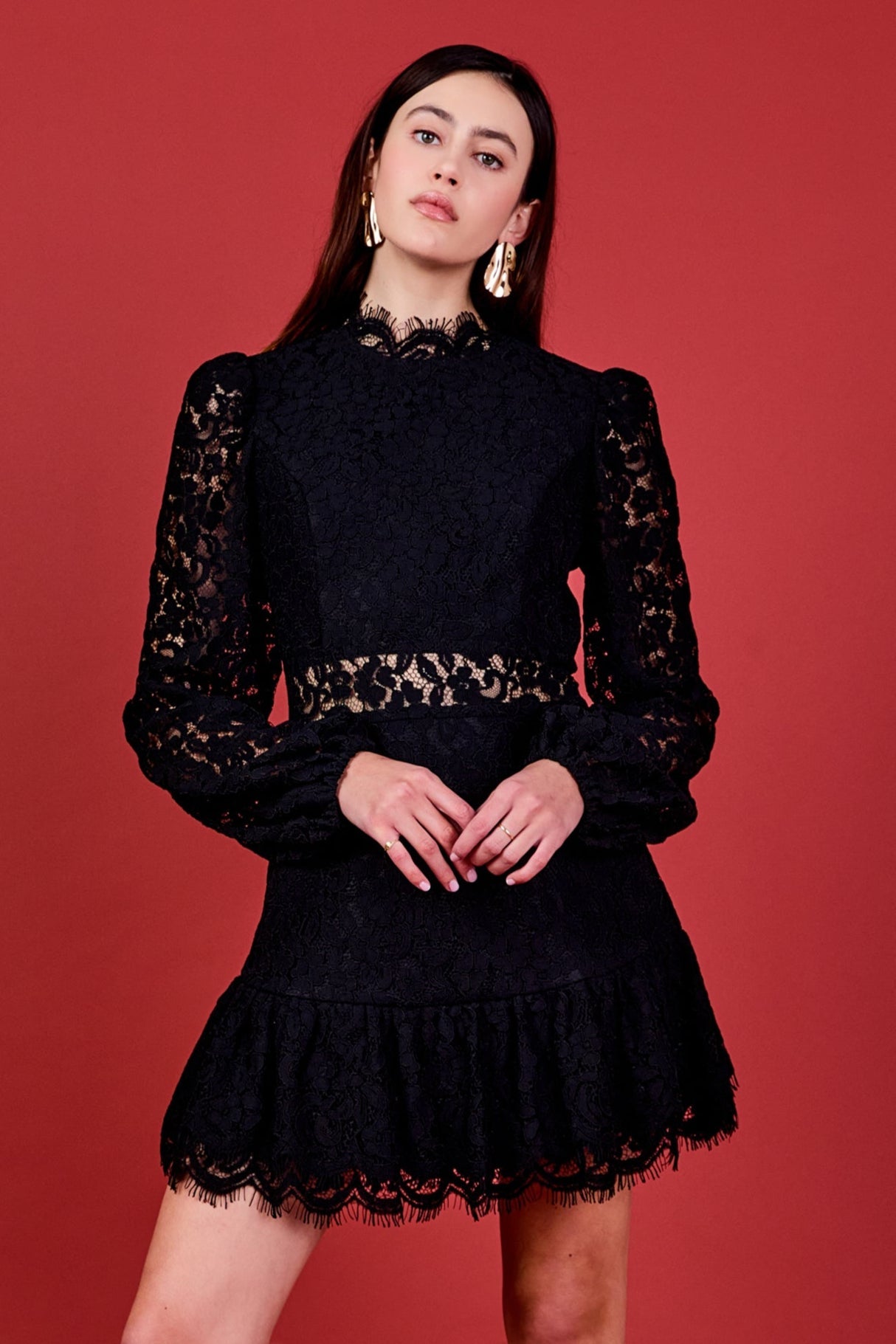 ENDLESS ROSE - Laced Cutout Mini Dress - DRESSES available at Objectrare