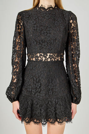 ENDLESS ROSE - Laced Cutout Mini Dress - DRESSES available at Objectrare