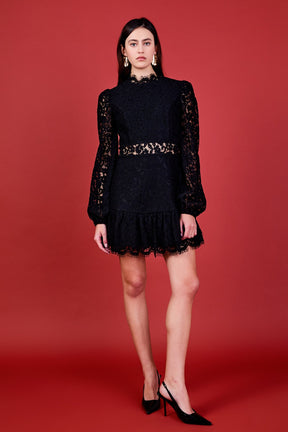 ENDLESS ROSE - Laced Cutout Mini Dress - DRESSES available at Objectrare