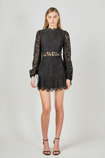 ENDLESS ROSE - Laced Cutout Mini Dress - DRESSES available at Objectrare