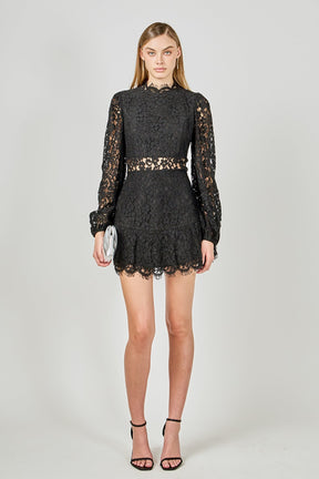 ENDLESS ROSE - Laced Cutout Mini Dress - DRESSES available at Objectrare