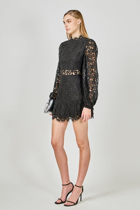 ENDLESS ROSE - Laced Cutout Mini Dress - DRESSES available at Objectrare