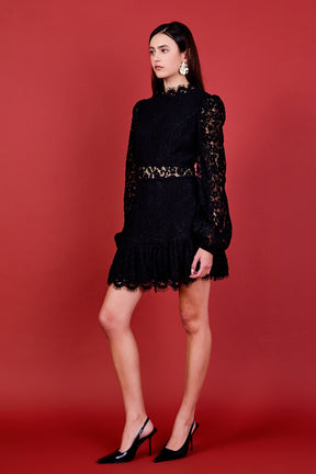 ENDLESS ROSE - Laced Cutout Mini Dress - DRESSES available at Objectrare