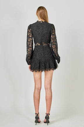 ENDLESS ROSE - Laced Cutout Mini Dress - DRESSES available at Objectrare
