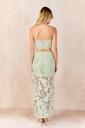 ENDLESS ROSE - Strapless Floral Embroidered Top - TOPS available at Objectrare