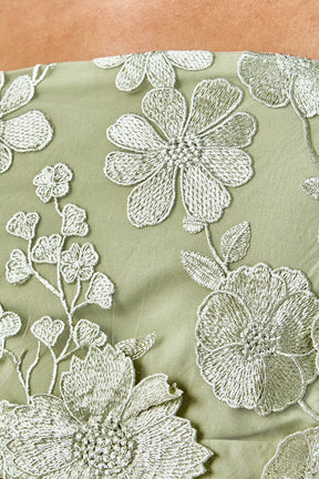 ENDLESS ROSE - Strapless Floral Embroidered Top - TOPS available at Objectrare