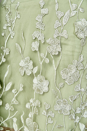 Floral Embroidered Midi Skirt