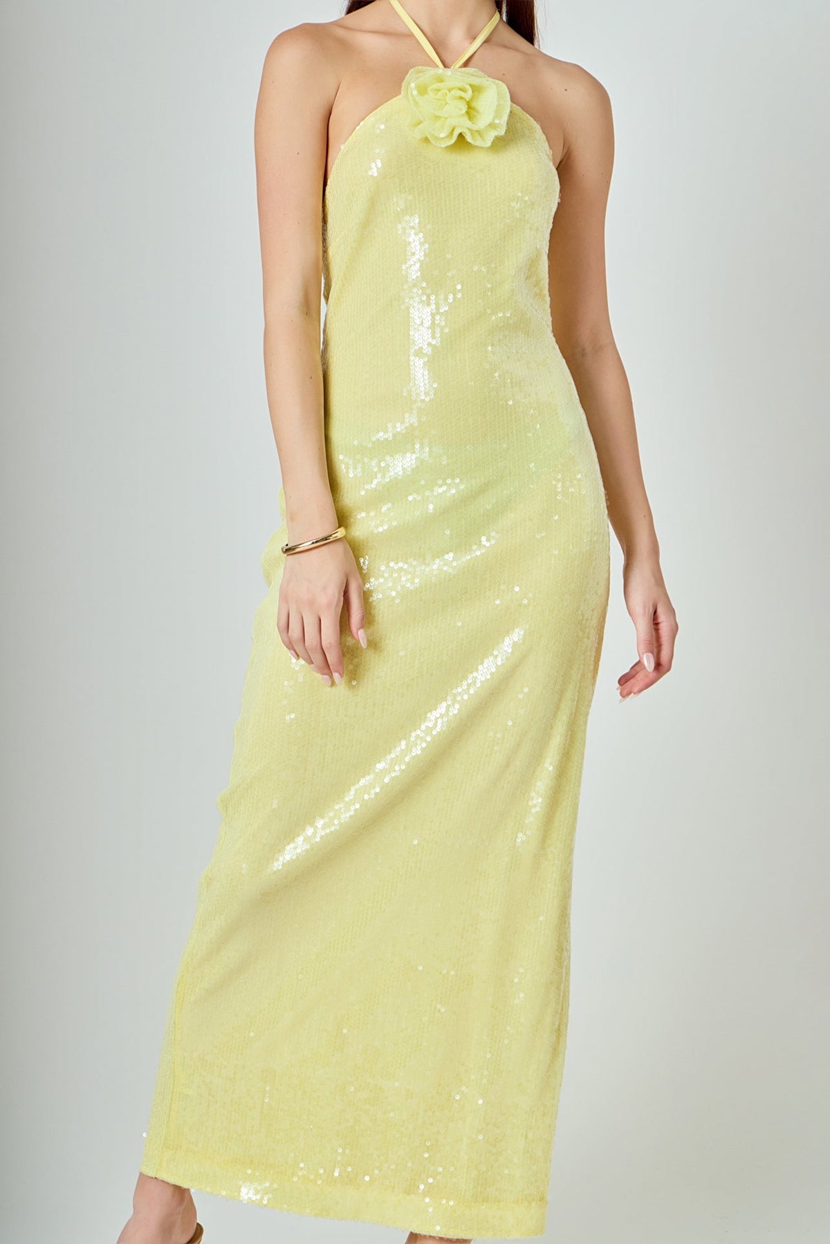 ENDLESS ROSE - Rose Haltered Sequins Maxi Dress - DRESSES available at Objectrare