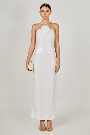 ENDLESS ROSE - Rose Haltered Sequins Maxi Dress - DRESSES available at Objectrare