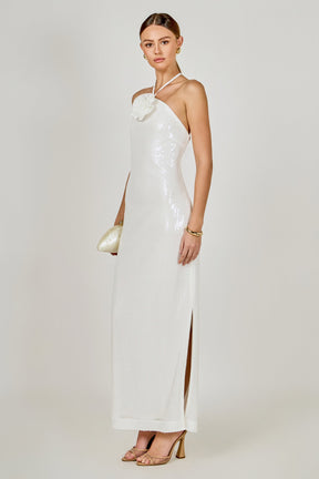 ENDLESS ROSE - Rose Haltered Sequins Maxi Dress - DRESSES available at Objectrare