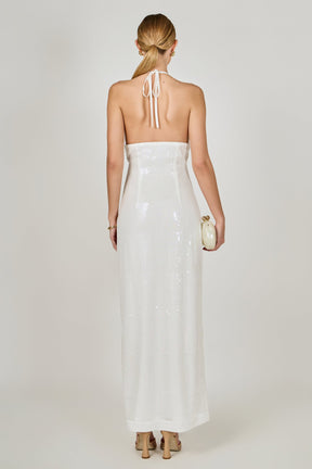 ENDLESS ROSE - Rose Haltered Sequins Maxi Dress - DRESSES available at Objectrare