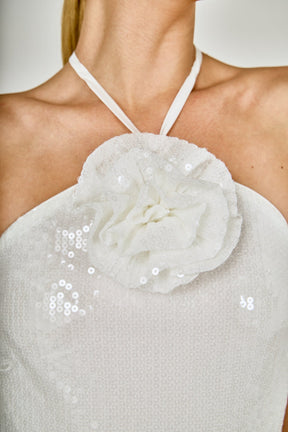 ENDLESS ROSE - Rose Haltered Sequins Maxi Dress - DRESSES available at Objectrare