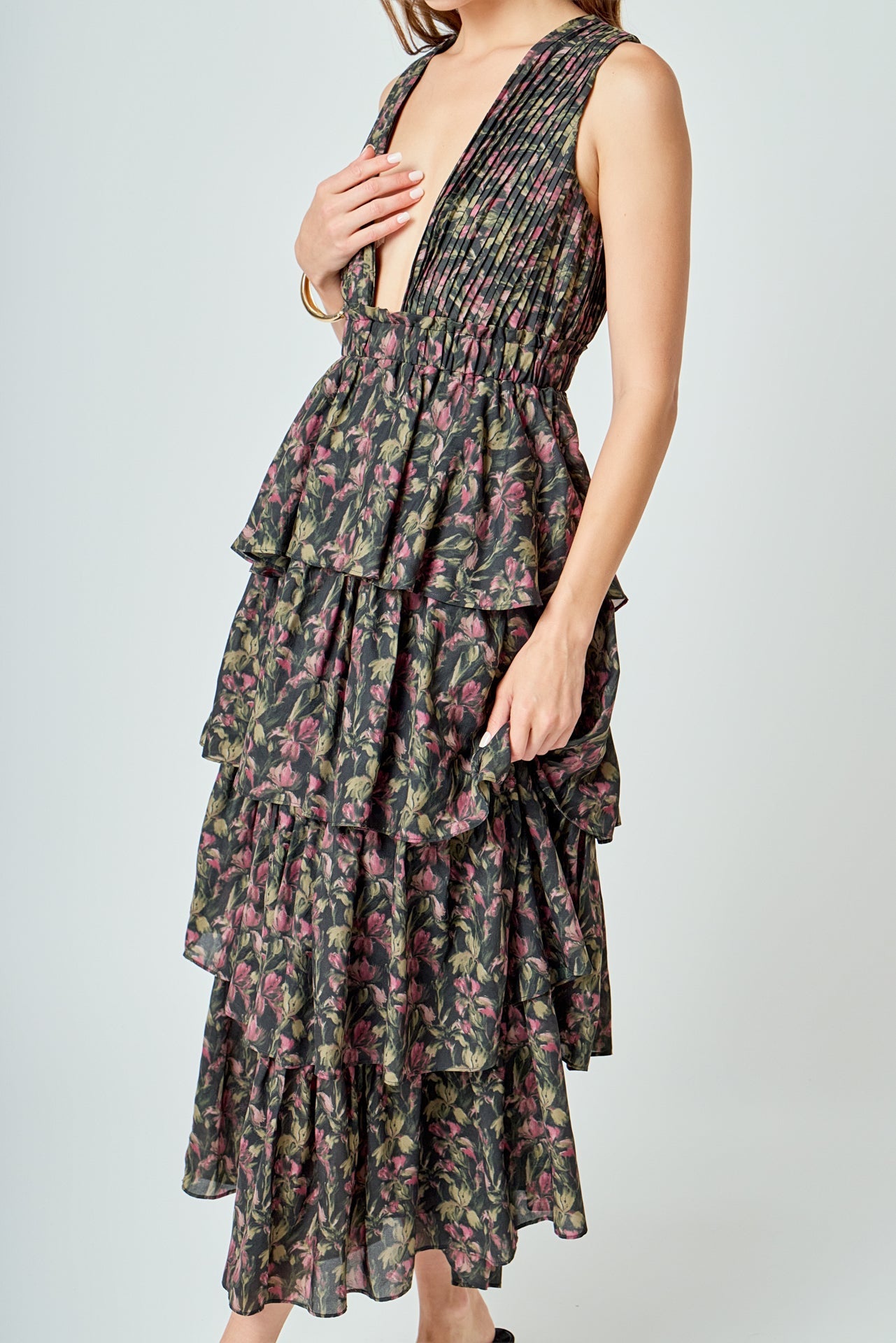 ENDLESS ROSE - Floral Tiered Maxi Dress - DRESSES available at Objectrare