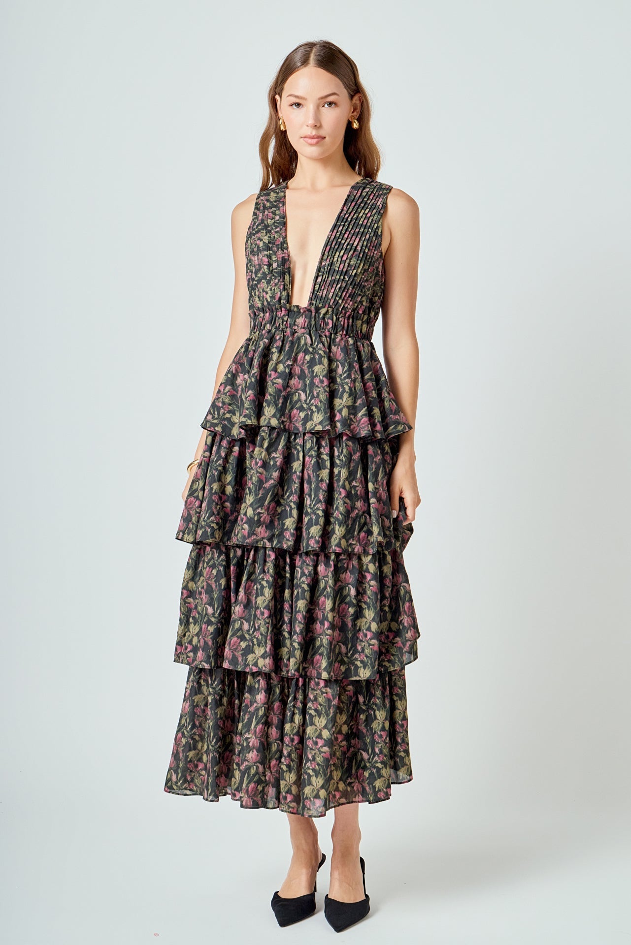 ENDLESS ROSE - Floral Tiered Maxi Dress - DRESSES available at Objectrare