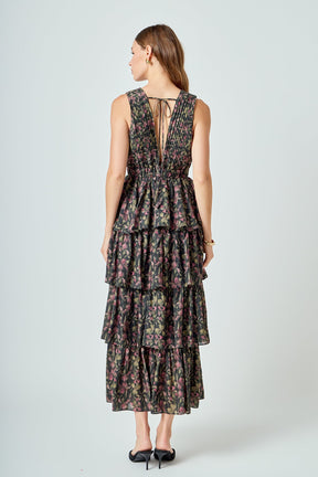 ENDLESS ROSE - Floral Tiered Maxi Dress - DRESSES available at Objectrare