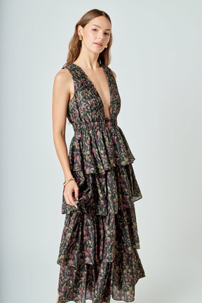 ENDLESS ROSE - Floral Tiered Maxi Dress - DRESSES available at Objectrare