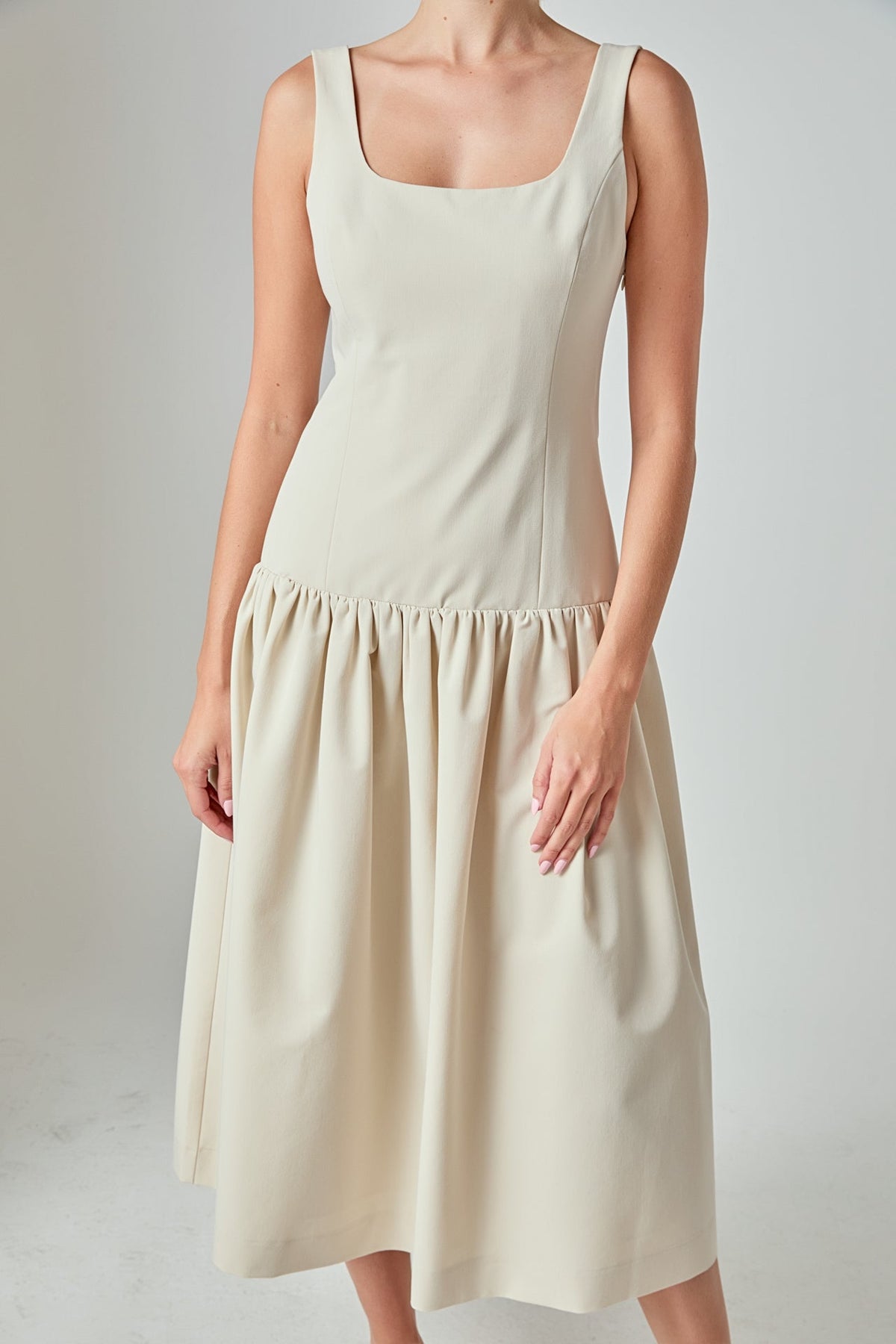 ENDLESS ROSE - Amber Drop Waist Peplum Midi Dress - DRESSES available at Objectrare