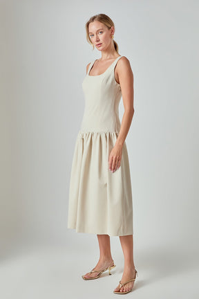 ENDLESS ROSE - Amber Drop Waist Peplum Midi Dress - DRESSES available at Objectrare
