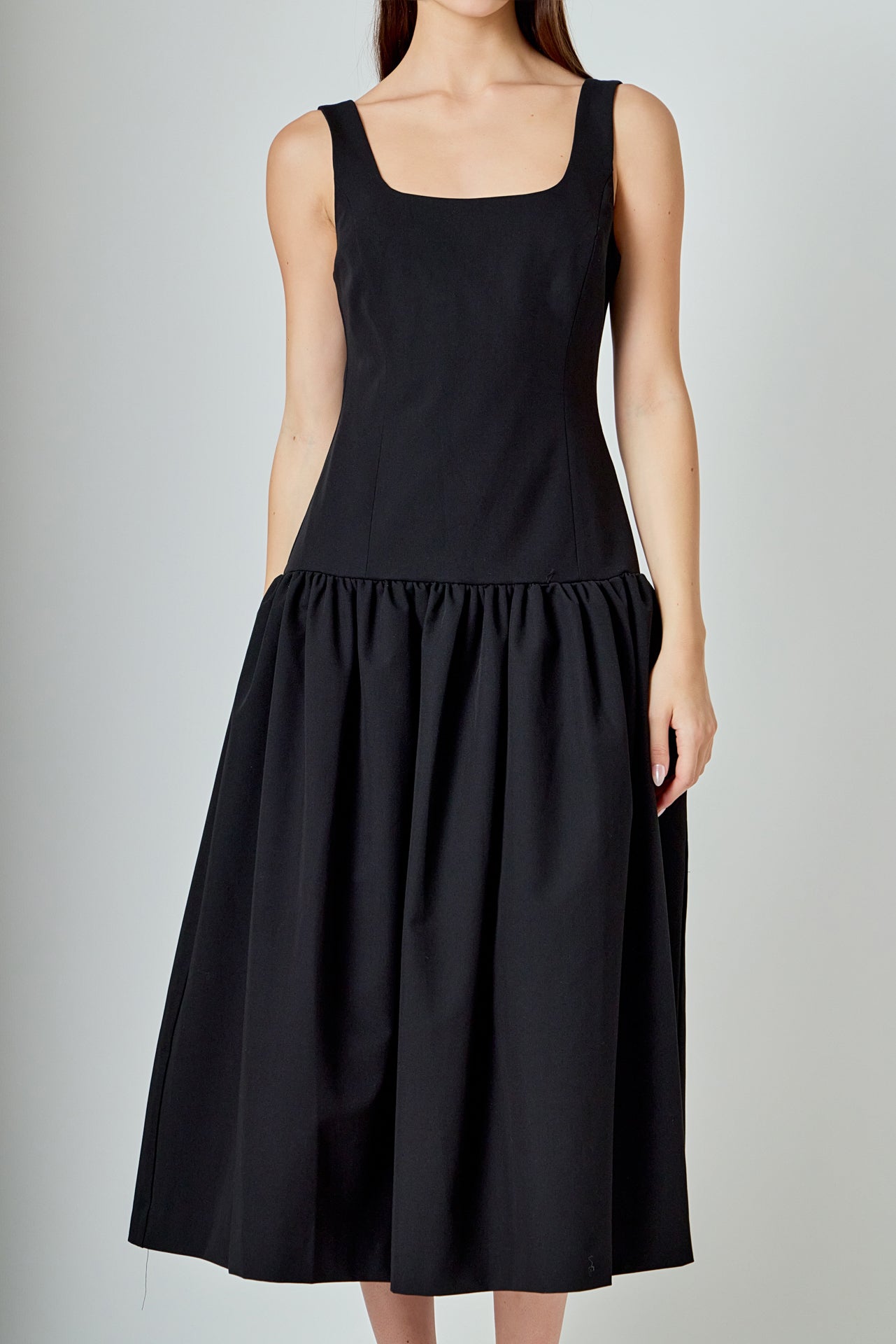 ENDLESS ROSE - Drop Waist Peplum Midi Dress - DRESSES available at Objectrare