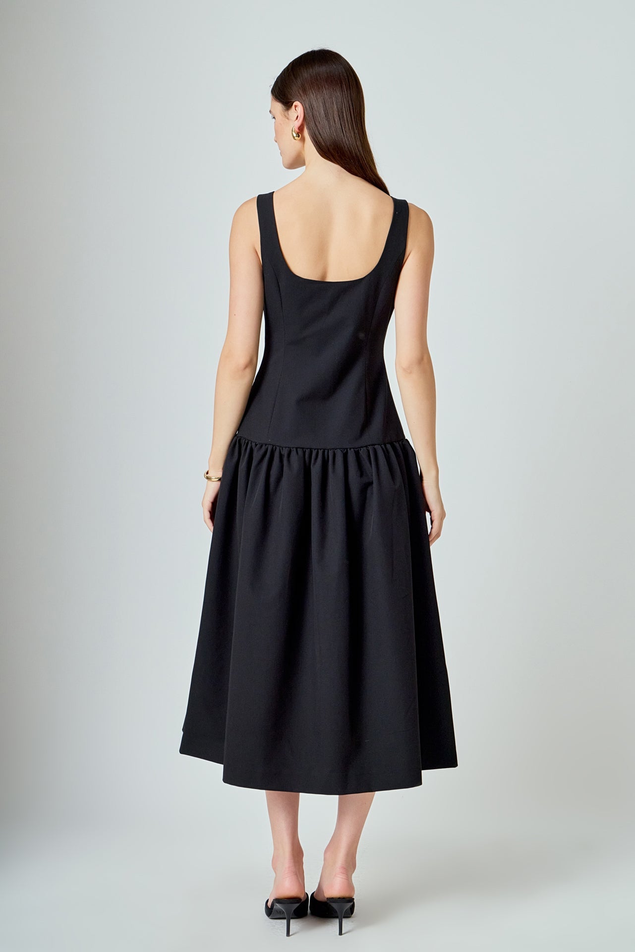 ENDLESS ROSE - Drop Waist Peplum Midi Dress - DRESSES available at Objectrare