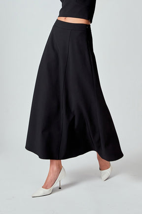 ENDLESS ROSE - Haley Flare A Line Midi Skirt - SKIRTS available at Objectrare