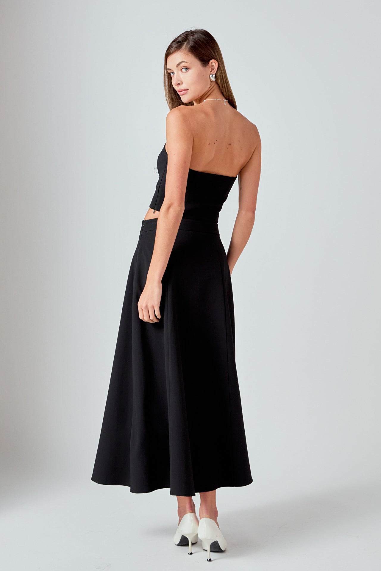 ENDLESS ROSE - Haley Flare A Line Midi Skirt - SKIRTS available at Objectrare