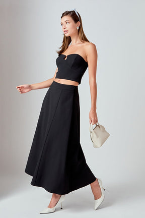 ENDLESS ROSE - Haley Flare A Line Midi Skirt - SKIRTS available at Objectrare