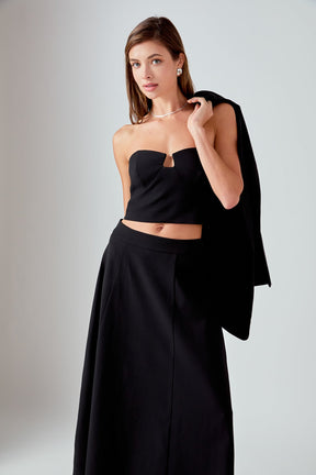 ENDLESS ROSE - Haley Flare A Line Midi Skirt - SKIRTS available at Objectrare