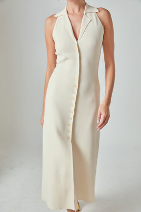 ENDLESS ROSE - Knit Collared Midi Dress - DRESSES available at Objectrare