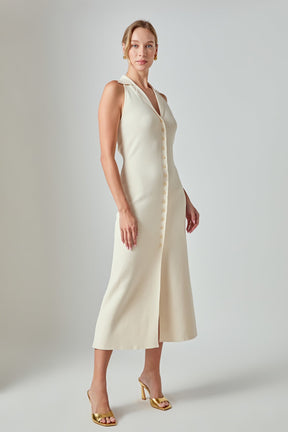ENDLESS ROSE - Knit Collared Midi Dress - DRESSES available at Objectrare