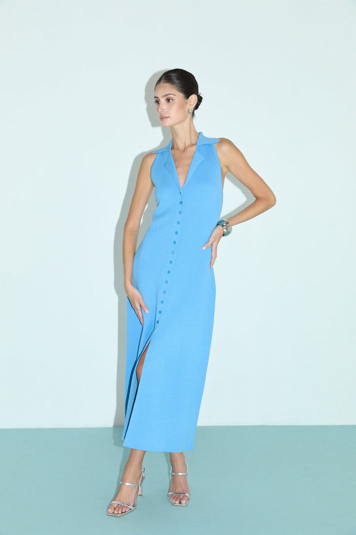 ENDLESS ROSE - Knit Collared Midi Dress - DRESSES available at Objectrare