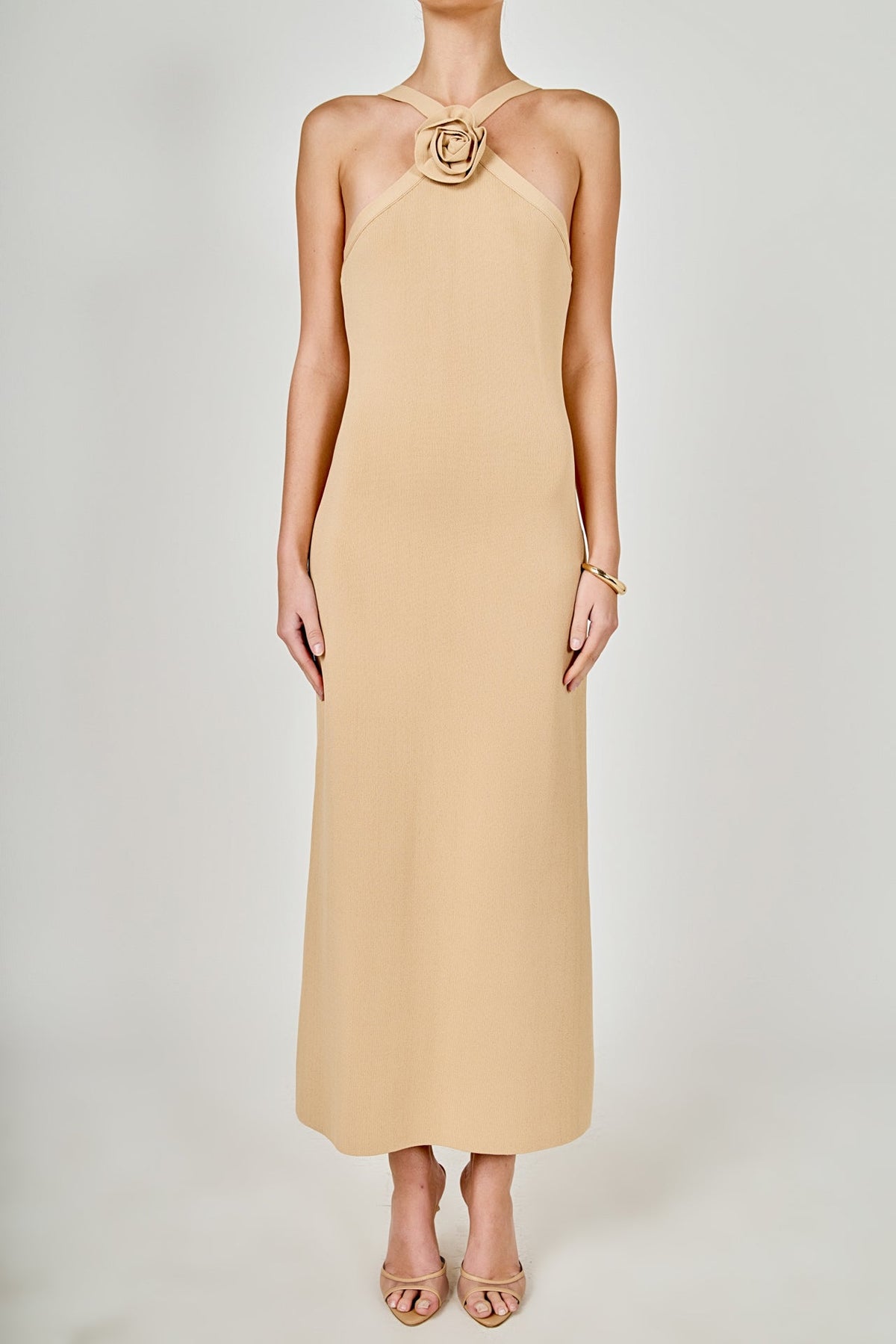 ENDLESS ROSE - Rosette Knit Midi Dress - DRESSES available at Objectrare