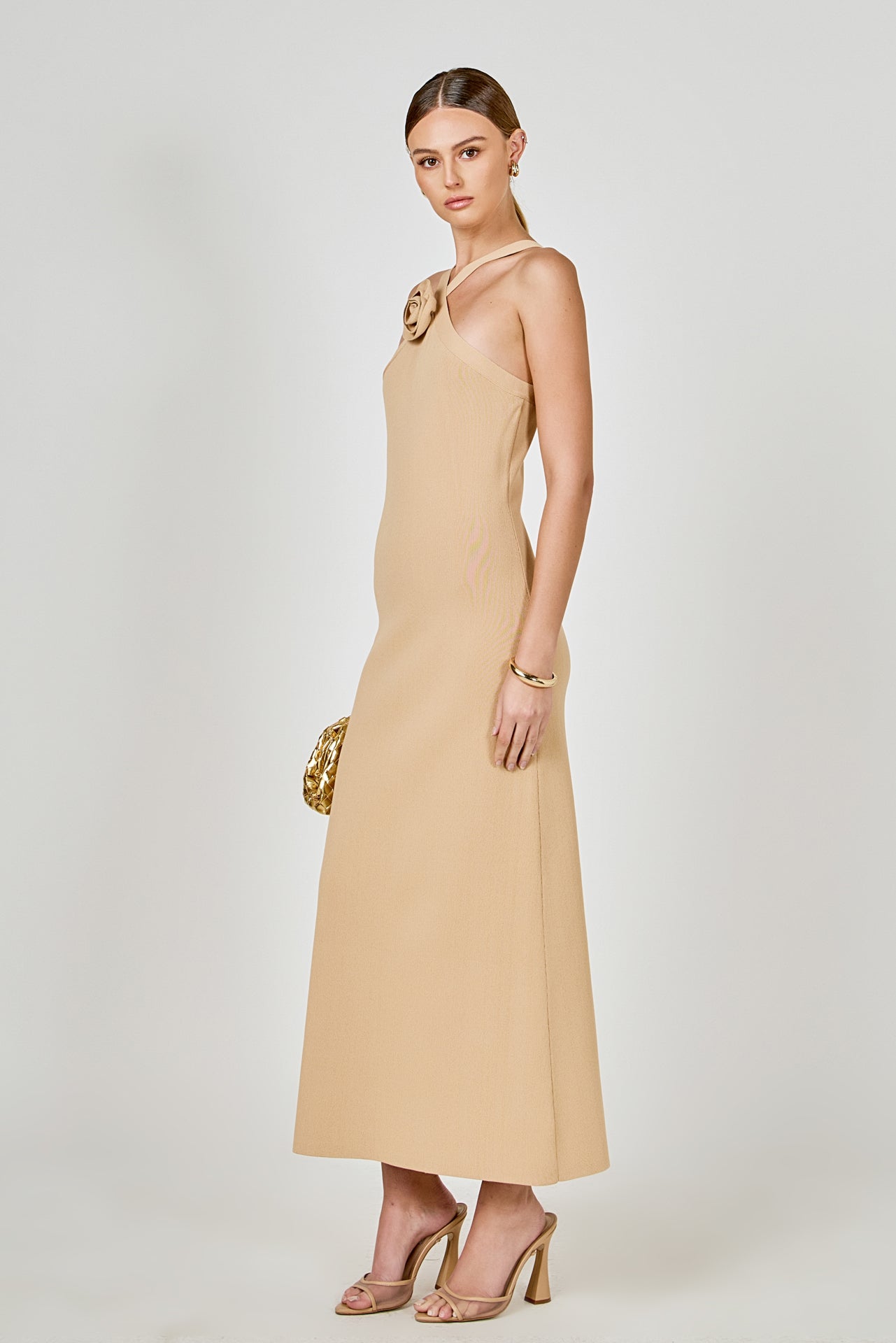 ENDLESS ROSE - Rosette Knit Midi Dress - DRESSES available at Objectrare