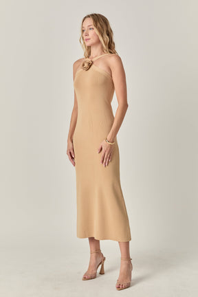 ENDLESS ROSE - Rosette Knit Midi Dress - DRESSES available at Objectrare