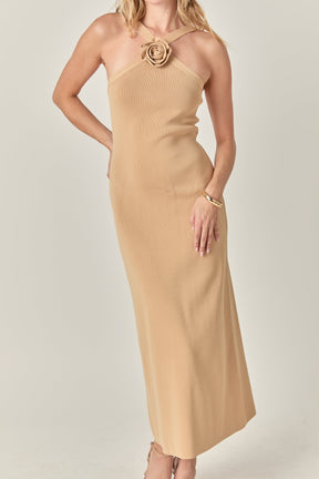 ENDLESS ROSE - Rosette Knit Midi Dress - DRESSES available at Objectrare