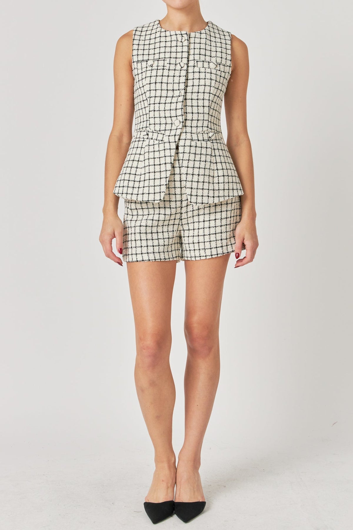 Boucle Tweed Check Jacket