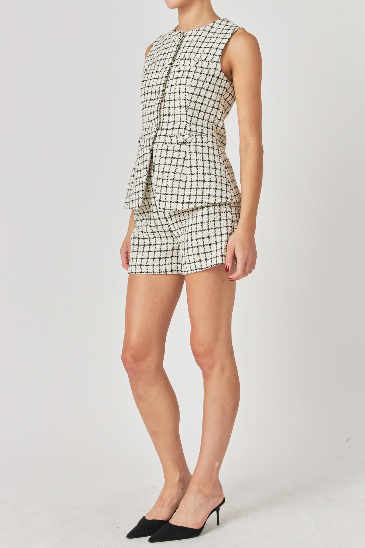Boucle Tweed Check Jacket