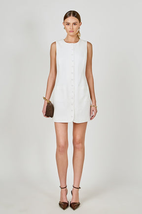 ENDLESS ROSE - Linen Buttoned Mini Dress - DRESSES available at Objectrare