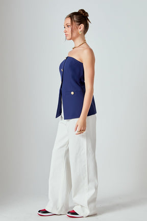 ENDLESS ROSE - Strapless Suit Long Top - TOPS available at Objectrare
