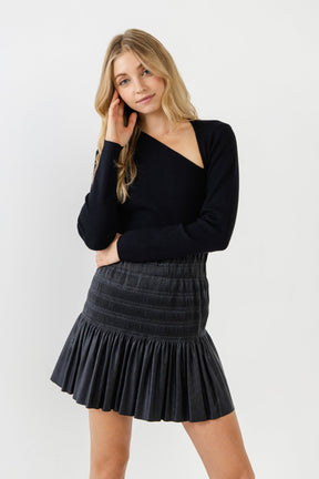 ENDLESS ROSE - Cut out Long Sleeve Knit Top - TOPS available at Objectrare