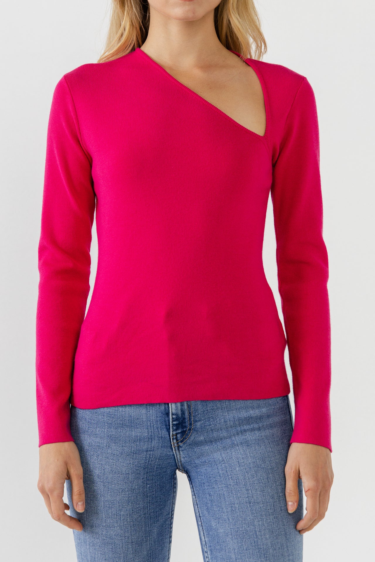 ENDLESS ROSE - Endless Rose - Cut out Long Sleeve Knit Top - TOPS available at Objectrare