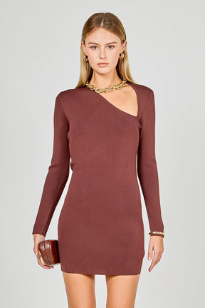 ENDLESS ROSE - Cut out Long Sleeve Mini Dress - DRESSES available at Objectrare